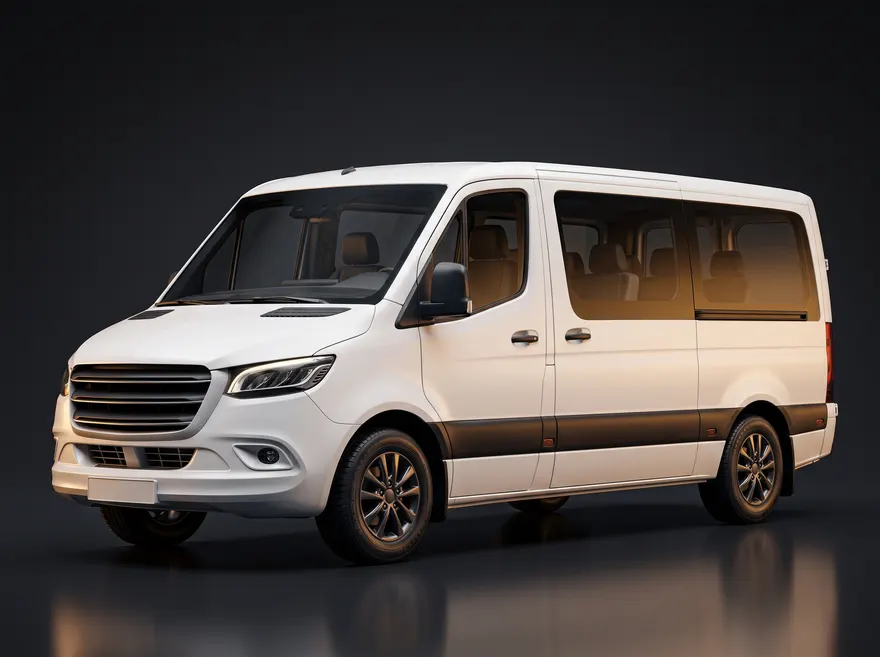 Full-size maxi taxi van for group airport transfers in Trinidad