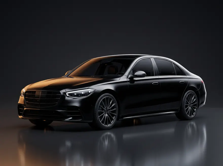 Private black sedan used for Airport Taxi 868 transfers